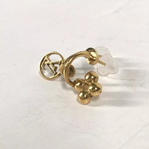Auth LOUIS VUITTON M64859 Monogram flower Pierce-Blooming